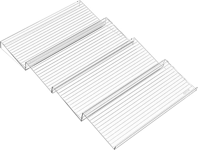 Yieach 4 Pack Adjustable In Drawer Spice Organizer - Expandable From 11'' to 22'' - Acrylic Drawer Seasoning Organizer,Clear Spice Organization Tray for Cabinet Drawers Condiment,Nail Polish and Jar