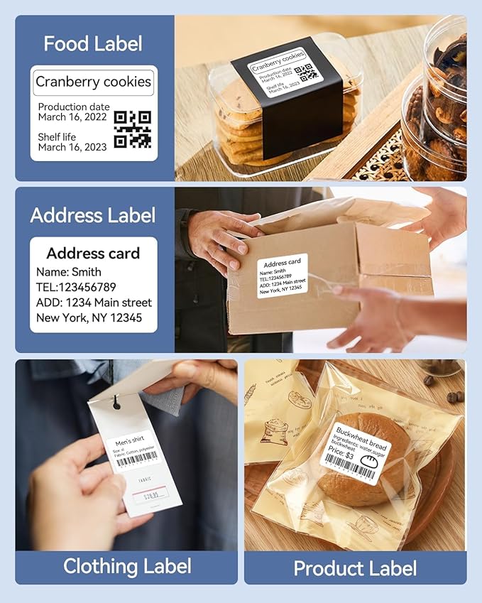 NIIMBOT 3 Roll Set Labels, 2'' x 1.2'' (50x30mm) Waterproof Thermal Label | for B1/B21/B31 Label Maker, for Mason Jar/Barcode/Logo/QR Code