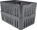 Simplify 2 Pack Compartment Stackable Bin with Adjustable Dividers | Drawer Organizer | Storage Basket | Good for Office | Desk Supplies | Dorm | Bathroom | Accessories | Make Up | Grey