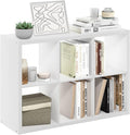 Furinno CUBICLE 6-Cube Book Shelf, Extra Thick Frame Bookshelf, White | 14.6" x 44" x 30", Horizontally & Vertically Reversible Bookcase with Open Back, for Living Room, Bedroom, Home Office
