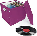 Snap-N-Store Vinyl Record Storage Box - 12" - 1 Pack- Crate Holds up to 75 Vinyl Albums - Berry