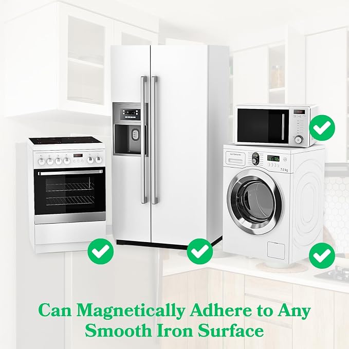 Ofiray-home 5-Pack Magnetic Spice Rack for Refrigerator, Black | Heavy Duty Magnetic Shelf, Paper Towel Holder Included, Utensils Racks & Hook Rail, Home Kitchen Laundry Room RV Storage