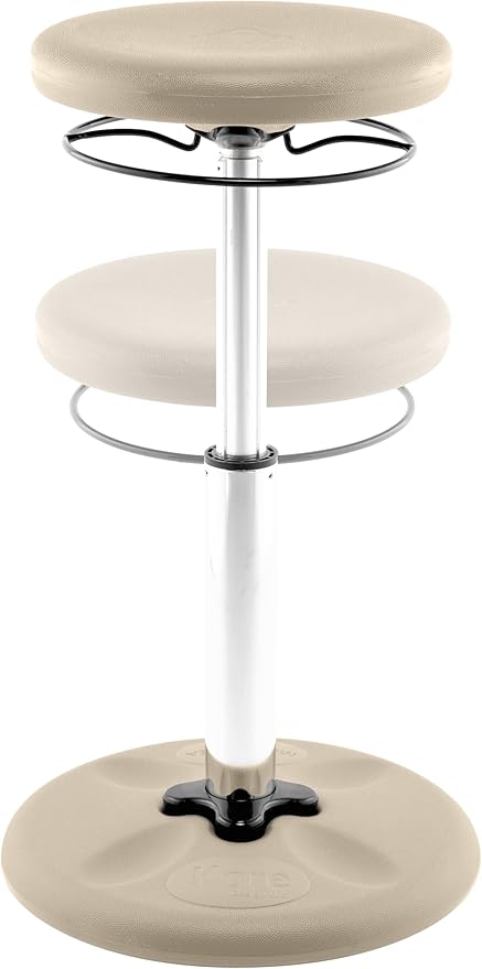 KORE DESIGN Adjustable Wobble Stool Chair, Girls + Boys Kid Desk Stools, Ergonomic Small Office Chairs, Flexible Seating, Active Kids, ADD/ADHD, Classroom, Home, Age 8-12, Tall (16.5-24in) Sand Dollar