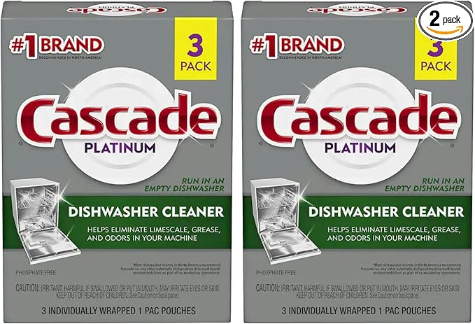 Cascade Platinum Dishwasher Cleaner, 3 count (Pack of 2)