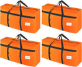 CIVJET 4 Pack Moving Bags Heavy Duty Extra Large 90L, College Packing Bags for Moving Clothes, Moving Supplies & Boxes with Zippers and Handles, Storage Bags Moving Totes Camping Essentials (Orange)