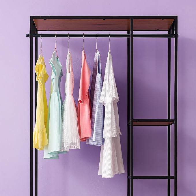 Threehoney 2 Pack Wire Shelving Garment Hanger Bar Wire Shelving Accessories Industrial Closet Clothes Rods for Home Retail Store(Black,36 Inch)
