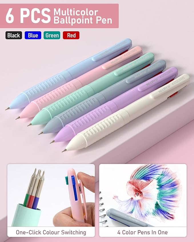 Nicpro 78 PCS Aesthetic School Supplies with Cute Pen Case, 12 Pastel Highlighters, 12 Color & Black Ink Gel Pens, 10 Mechanical Pencils 0.5, 0.7, 0.9, 2.0 mm, 6 Multicolor Pen for Student Stationary