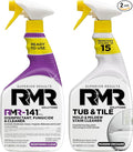 RMR Bathroom Mold Remover Bundle - RMR-141 EPA Registered Mold & Mildew Remover, 2-Step Bathroom Cleaning & Disinfecting System for Showers, Sinks, Tile, Grout, 2–32 Oz Bottles