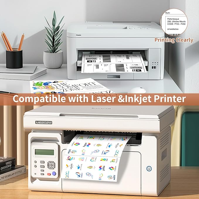 Half Sheet Labels, 2 per Sheet, 2000 Sheets, 4000 Labels, 8.5" x 5.5" Shipping Label Paper, Address Sticker Laser & Inkjet Printer Label Stickers, 5 1/2" x 8 1/2" Half Sheet Label