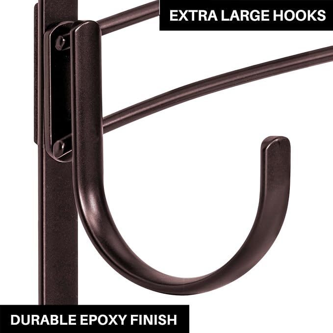 LYNK Professional® Home™ Over the Door Hooks - 14 Hook – Over the Door Coat Rack - Over the Door Hanger - Hanging Towels or Clothes - Bathroom, Bedroom, Laundry Room - Lifetime Ltd. Warranty, Bronze