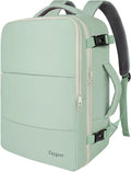 Taygeer Carry On Backpack, 35L Travel Backpack for Women Airline Approved | Cute Underseat Personal Item Travel Bag with Shoe Compartment, Casual Daypack Gifts for Friend Weekend, Green Beige