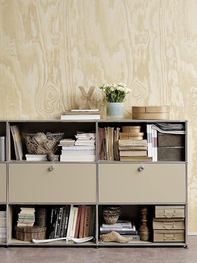 Modern Storage Cabinet Brown F Versatile Free-Standing Organizer for Home Office Décor, Green (Brown, F-15 D x 60" W x 29" H)