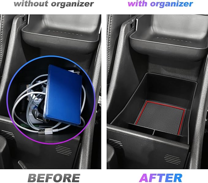 SXCY Fit for 2024 Hyundai Kona Console Armrest Organizer Tray for 2024 Hyundai Kona SEL Conv./ N-line Limited Accessories Armrest Storage Box for 2024 Kona Center Console Organizer Fit 2024 Kona Red