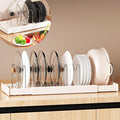Pots and Pans Organizer Under Cabinet 10 Adjustable Dividers Expandable Pot Pan Lid Holder Organizers Rack inside Cabinet for Kitchen Storage Cookware, Cutting Boards, Lid, Dishes,White
