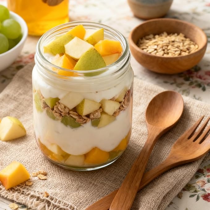 Overnight Oats Containers with Lids, 16oz Wide Mouth Mason Jars with Lids, 6 Pack Glass Jars with Airtight lid for Chia Pudding Yogurt Salad, Meal Prer Oatmeal Jars, Pink