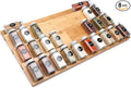 Bamboo Spice Drawer Organizer, 4 Tier In Drawer Spices Rack for Cabinet Drawer Expandable From 13" to 26", Stackable Seasoning Storage Organizer Insert
