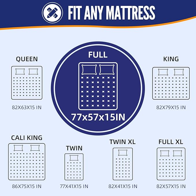 BAGAIL Mattress Bags for Moving, Mattress Covers with Heavy Duty Handles, Reusable Mattress Storage Bag for Moving Supplies(Navy Full)