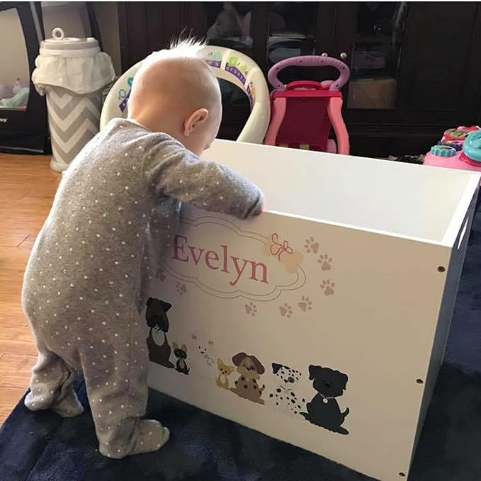 My Bambino Personalized Toy Storage Box and Bin Newborn Gift (Aqua Butterflies) | Personalized Kids Gift