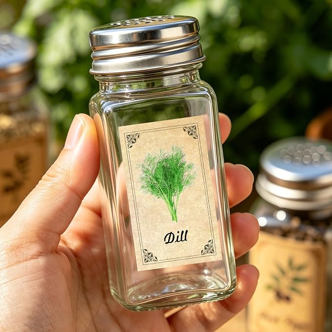 96 Pcs Herb and Spice Jar Labels, Vintage Apothecary Label, Plant Stickers for Herb Spice Cabinet Organization, 1.4 x 2.4 Inch