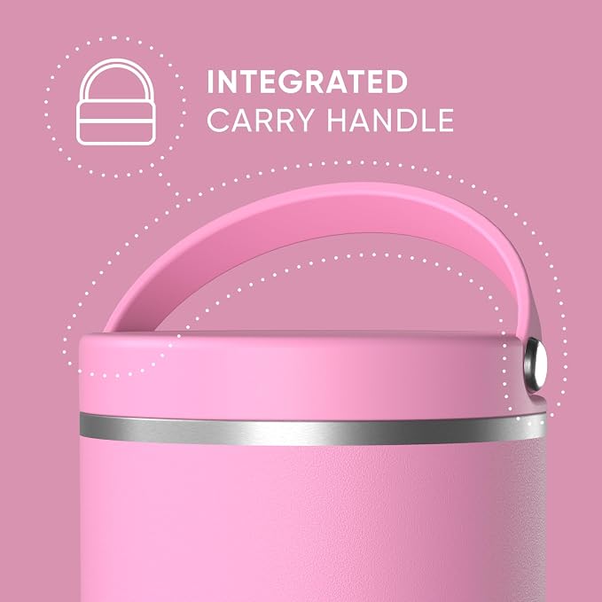 Hydrapeak 25oz Stainless Steel Vacuum Insulated Food Jar | Jar for Hot Food and Cold Food, Wide Mouth Leak-Proof Soup Jar for Adults, 10 Hours Hot and 16 Hours Cold (Bubblegum)