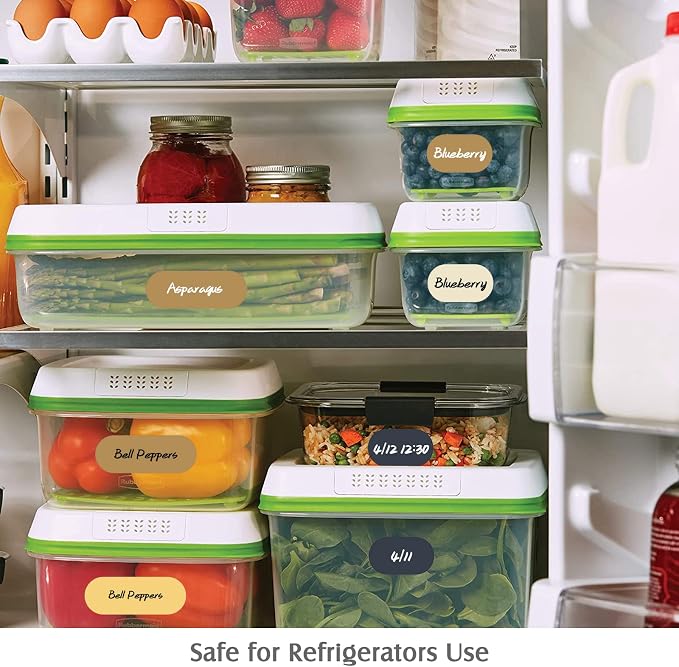 Spice Labels with 2 Markers, Waterproof Colored Chalkboard Label Stickers for Condiment Bottles Mason Jars Food Containers Cannings Storage Bins Removable Write-on Kitchen Labels 192pcs