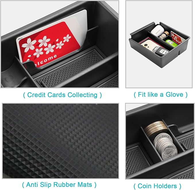 CDEFG for 2025 2026 Hyundai Tucson Center Console Organizer for 2025 2026 Hyundai Tucson (SE/SEL/XRT) Accessories Middle Console Armrest Storage Box(Not for PHEV/Limited/N-Line Models)