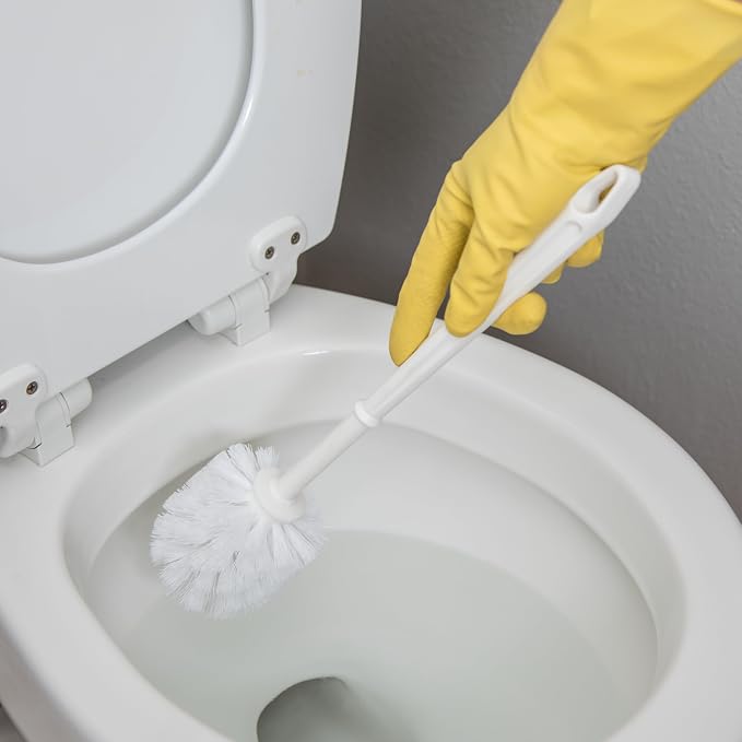 Sparta Flo-Pac Toilet Bowl Brush, 24 Pack for Commercial Restrooms, Heavy Duty Toilet Brush with Plastic Handle for Bathrooms, 11 Inches, White (Pack of 24)
