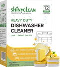 Heavy Duty Dishwasher Cleaning Tablets | Natural Dishwasher Cleaner and Deodorizer | Helps Remove Limescale, Hard Water & Odor | Septic Safe, 12 Pack - 1 Year Supply