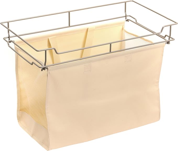 Easy Track 9200-CH Sliding Canvas Hamper, 15-Inch Deep, Closet Storage, Off White