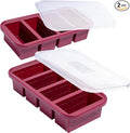 Souper Cubes 1 Cup Silicone Freezer Trays with Lids, Cranberry, 2-Pack | 100% Platinum-Cured Silicone Freezer Cubes, Oven and Microwave Safe, Perfect for Freezing Soup, Protein, Grains and More