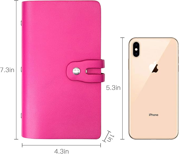 Padike RFID Credit Card Holder Business Card Organizer Business Card Holder, with 96 Card Slots Credit Card Protector for Managing Your Different Cards to Prevent Loss or Damage (Rose red)