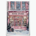 Winter Bookshop Snowy Art Aesthetic Poster Canvas Wall Art Decoration Living Room Home Decor Bedroom Decoration Poster Unframed16x24inch