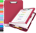 Sooez Clipboard with Storage, Clip Board 8.5 x 11 with Pen Holder, Plastic Organization Case Box for Letter Legal A4 Size Paper, Low Profile Clip, Nurses Teachers Must Haves, School & Office Supplies