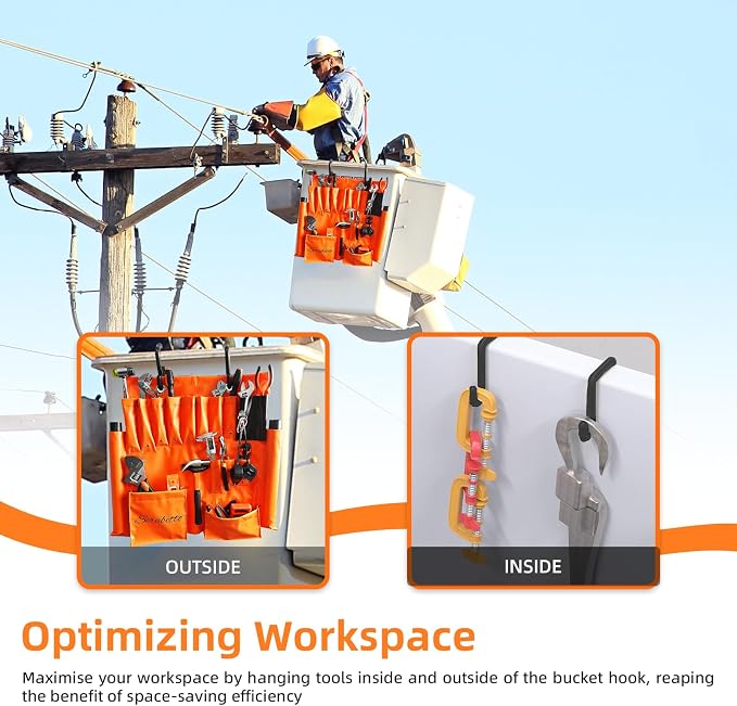 Lineman Tool Board and Apron, Bucket Truck Tools Organizer with Two 2" Hooks