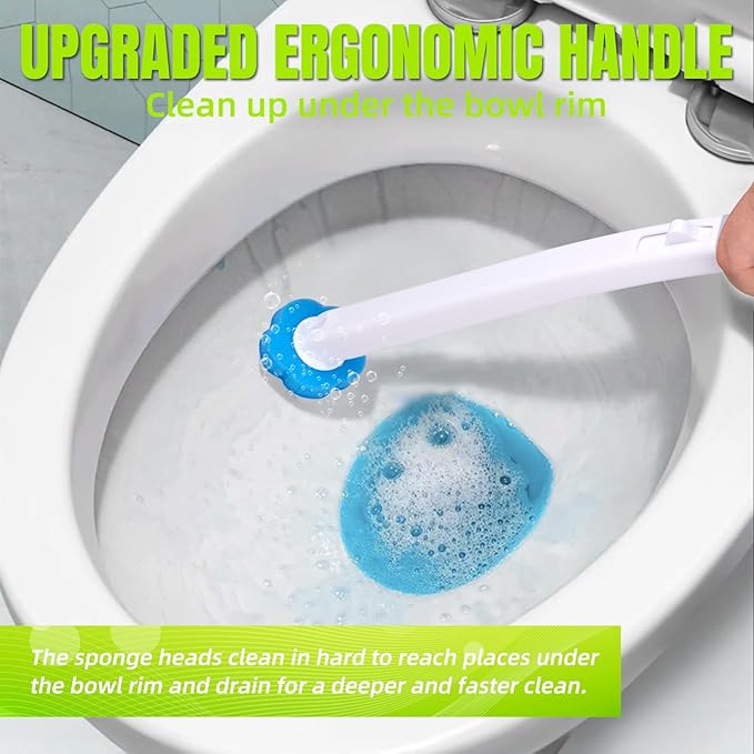 Disposable Toilet Brush, 48 Cleaner Refills, Toilet Brush for Toilet Bowl Cleaners, Bathroom Cleaning