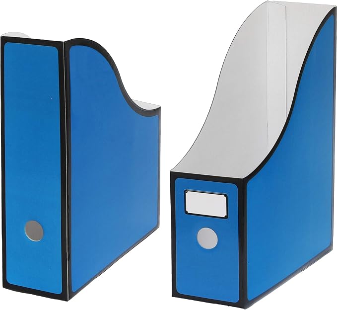 Simple Houseware 6-Pack Magazine File Holder Box, Foldable Cardboard Organizer with Label Slot, Multicolor