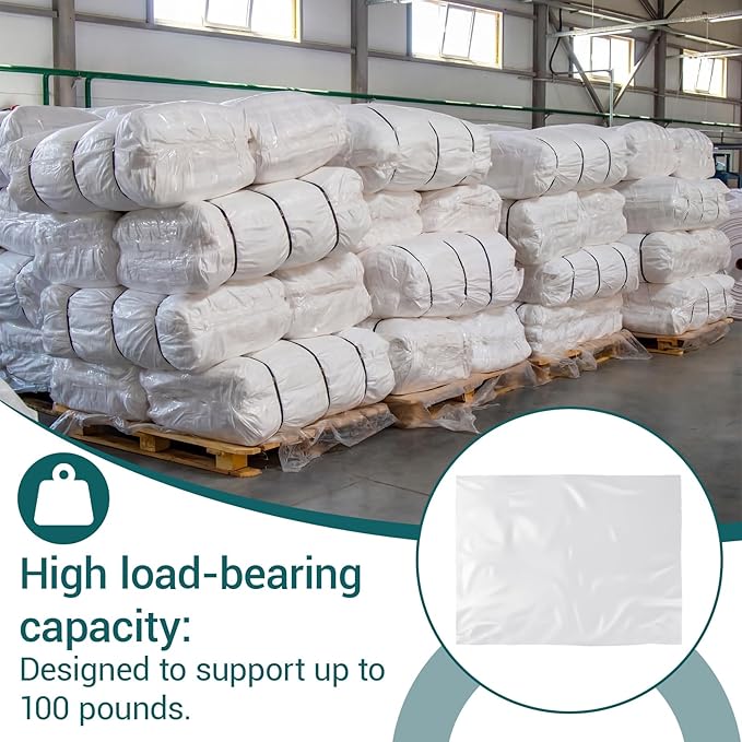 30 Sheets 40 x 54 Inch Clear Woven Polypropylene Packing Sheets, Laminated, Holds 100 lbs, Puncture and Tear Resistant, Alternative to Moving Boxes for Clothes, Shipping Irregular Shape Items