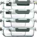 M MCIRCO [8-Pack,30 oz] Glass Meal Prep Containers,Glass Food Storage Containers,Airtight lunch Containers with Lids, Microwave, Oven, Freezer and Dishwasher