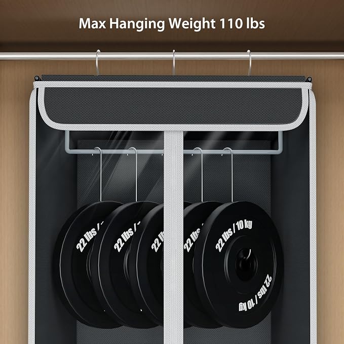 Univivi Garment Bags for Hanging Clothes, 2 Pack Large Clothes Storage Bags Closet Organizer with Clear Window, Premium Hanging Garment Storage Bag for Suits, Coats, Dresses, 54" (Dark Grey)