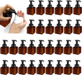 30 PCS 8.5 oz Foaming Soap Dispenser Plastic Foaming Pump Bottle, Refillable Dispenser with Plastic Pump, Empty Hand Bottles for Liquid Soap, Shampoo, Bathroom,Hotel,Restaurant (30, Brown)