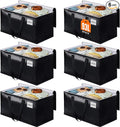 BlissTotes Collapsible Moving Bags - Heavy Duty Boxes with Zippers and Handles, Space Saving Packing Totes for Moving Supplies Storage (93L, 6-Pack, Black)