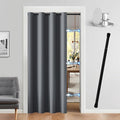 Vatge Magnetic Closet Curtain with Rod - W52 x L78, 1 Panel, Gray | Room Darkening Privacy Curtain for Entrance, Thermal Insulated, Quick Installation