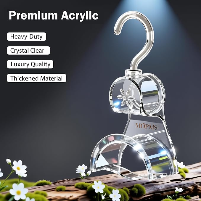 3 Pieces Clear Purse Hanger Closet, Luxury Crystal Bag Hangers Hooks with 360-Degree Rotation, Durable Handbag Backpack Purse Organizer for Closet