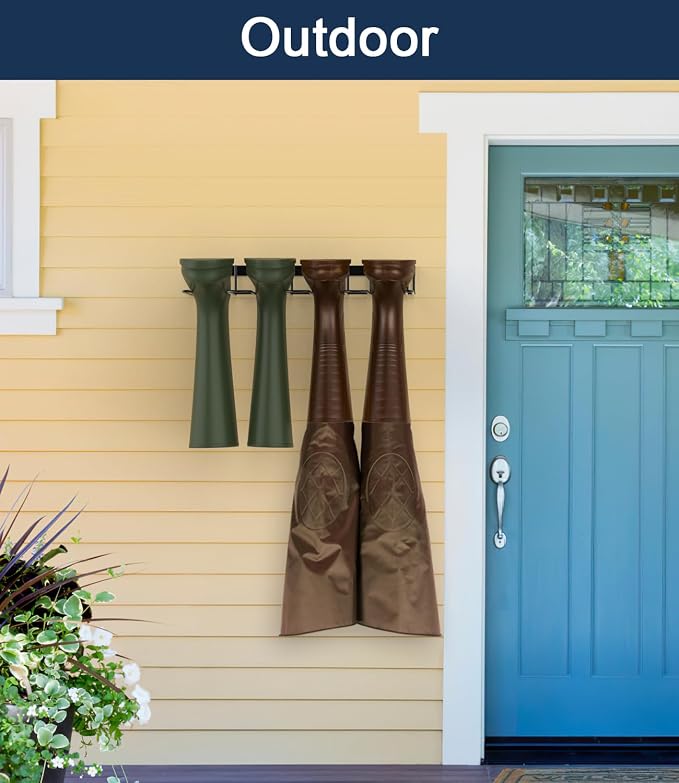 Wader Boot Hanger Wall Mount - Sturdy Metal Boot Rack(2 Pair) | Save Space for Tall Boots and Cowboy Boot, Helps Dry and Prevent Wrinkles on Your boots, for Entryway, Garage, Indoor