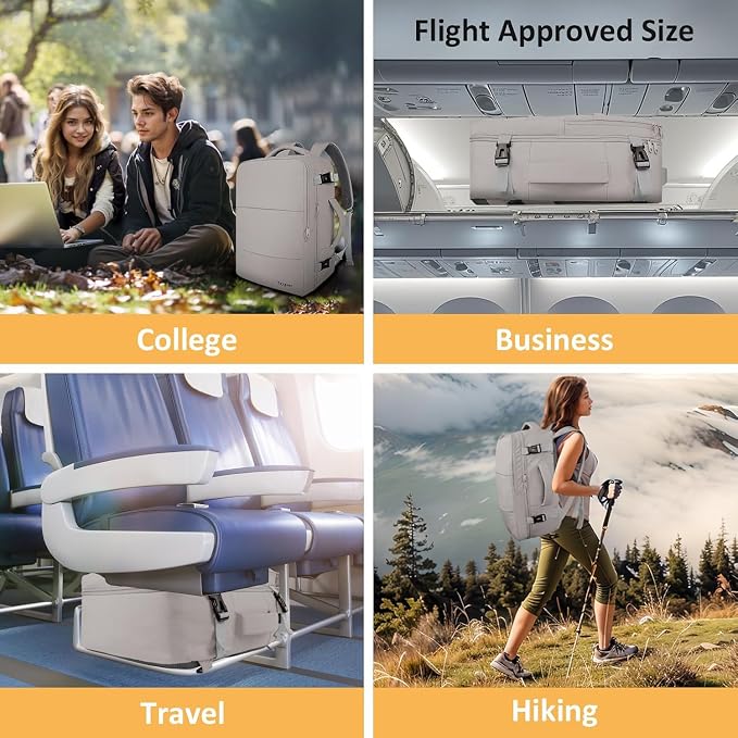 Taygeer Laptop Backpack Purse for Women, Backpack for College Essentials | Travel Mochila with 17.3inch Laptop Compartment, Airline Approved CarryOn Work Bag for Nursing Doctor Business Travel, Brown