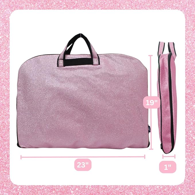 NGIL Glitter Travel Hanging Garment Bag (Glitter-Pink) | Garment Bag for Girls, Cheer Travel Bag, Dance Competition Bag, Cheer Dance Competition, Beauty Pageant