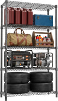 Heavy Duty Wire Rack Shelf, Metal Storage Shelving for Kitchen and Garage | 5-Tier 15.7" D X 45.3" W X 70.9" H Black Metal Storage Shelving Unit, 1250 LBS Wire Shelf for Pantry, Office Organization