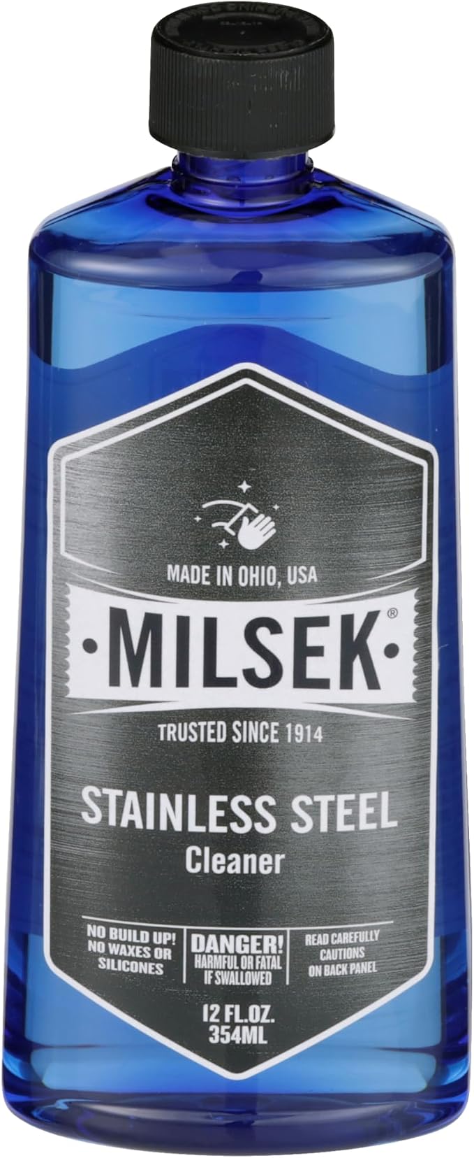 Milsek Stainless Steel Cleaner & Microfiber Cloth, 12-Ounce | Stainless steel cleaner with microfiber cloth removes fingerprints and leaves appliances clean and streak-free.