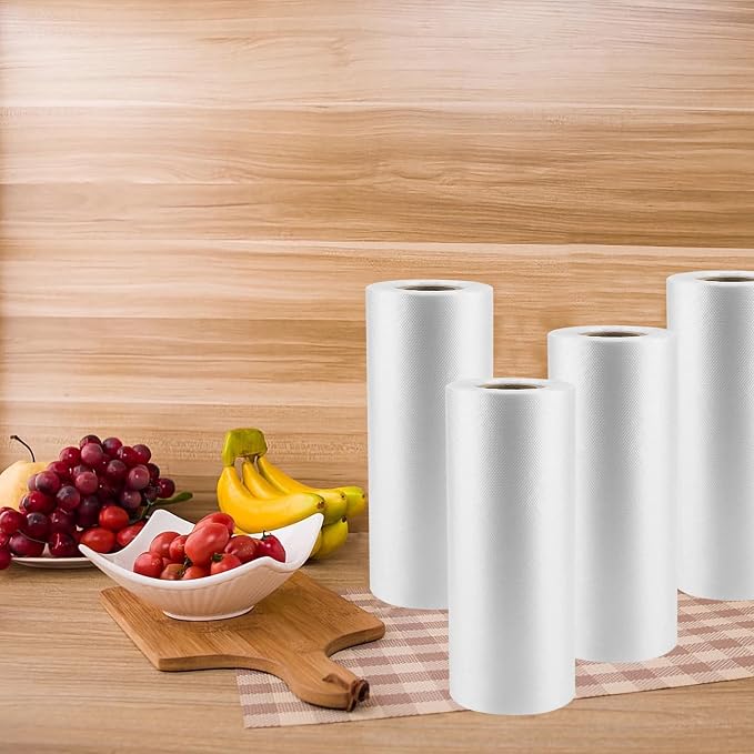 4 Rolls Plastic Produce Bags for Groceries, 30x50cm(12x20in) Durable Clear Food Storage Bags for Bread, Fruits, Vegetables, Shopping, 1400 Pcs Poly Packing Bag