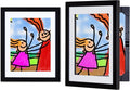 Dynamic Frames Li’l Davinci Front-Open 2-Pack Kids Art Frames, Wooden Frames for 8.5x11 Artwork, Prints & Certificates, Store up to 50 per Frame, 11.75 x 14.75 Outer Dimensions, Black